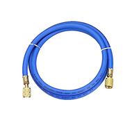 sourcing map Tuyau Remplissage Réfrigérant 1/4pouce to 5/16pouce Filetage 4.92Pi Longueur 800PSI Tube pour Entretien Réfrigération Climatiseur Domestique Bleu