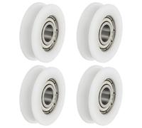 sourcing map U Groove Lot de 4 rouleaux de roulement à billes, 6 x 22 x 7 mm de large, poulie de guidage en nylon et acier inoxydable, roue de rechange robuste pour équipement mécanique de fenêtre