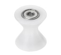 sourcing map U Type Rainure Poulie Nylon Enduit Rouleau Roulement 5x27,5x30mm U Rainure Guide Roue pour Portes Fenêtre ou Conduite Mécanique Équipement, Blanc