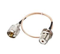 sourcing map UHF PL-259 Mâle à UHF SO-239 Femelle Cloison RG316 Coaxial Câble 1-Pieds