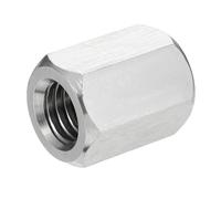 sourcing map UNC Écrous d'accouplement 1/2"-13, 25 mm de longueur, écrou de coupleur hexagonal en acier inoxydable 304 entièrement fileté, attaches de connecteur à goujons, ton argenté