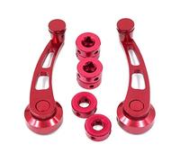 sourcing map Universel Rouge Alliage d'Aluminium Voiture Manivelle de Poignée du Lèves-glace de Fenêtre de Porte Trousses 2pcs
