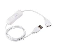 sourcing map Usb Câble avec On/Off Interrupteur Usb Mâle à Female 1M Blanc | Extension Corde, pour LED Bureau Lampe LED Bande