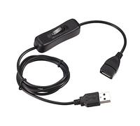 sourcing map USB Câble avec ON/Off Interrupteur USB Mâle à Female Extension Corde 1M Noir pour LED Bureau Lampe LED Bande
