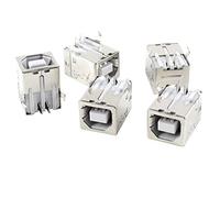 sourcing map USB Femelle Type-B Jack 4 broches 90 Degré PCB DIP Prise Connecteur 5Pièces