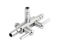 sourcing map Valve Double Voie à air à Commande par Levier pour Aquarium | Acier Inoxydable, Taille: 44 X 22 X 4mm, Poids: 17g, Diamètre De Connexion: 4mm, Pour Élevage Et Aquaculture