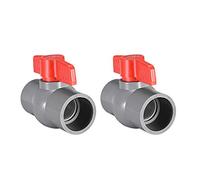 sourcing map Vanne à bille en PVC 40 mm pour tuyau d'alimentation en eau connexion à glissière gris 2 pièces