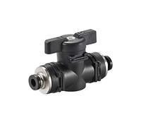 sourcing map Vanne à Bille Pneumatique Connexion à Pression, 4mm Diamètre Interieur pour Contrôle Débit Air Plastique Alliage Zinc Noir