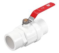 sourcing map Vanne à boisseau sphérique, 3,8 cm, en PVC antidérapant, pour installation d'aquarium, pompe de carter, piscine, arroseur de jardin, blanc et rouge