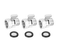 sourcing map Vanne de contrôle du débit d'eau, 1 vanne d'arrêt de pommeau de douche G1/2", régulateur de pression d'eau en laiton pour pommeau de douche ou pulvérisateur de bidet (argenté)