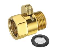 sourcing map Vanne de contrôle du débit d'eau, 1 vanne d'arrêt de pommeau de douche G1,27 cm, régulateur de pression d'eau en laiton pour pommeau de douche ou pulvérisateur de bidet (doré)