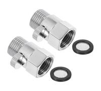 sourcing map Vanne de contrôle du débit d'eau, 1 vanne d'arrêt de pommeau de douche, régulateur de pression d'eau en laiton pour pommeau de douche ou bidet (argenté)