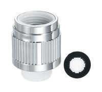 sourcing map Vanne de contrôle du débit d'eau G1/2", 1 vanne d'arrêt de pommeau de douche avec joint d'étanchéité en maille de rechange pour bras de douche, argenté