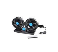 sourcing map- Ventilateur refroidissementt voiture DC 12V 3W, Angle réglable à double tête- Noir