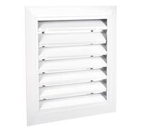 sourcing map Ventilation Grille Rectangle Forme Aluminium Alliage Persienne Évent 350x350mm(LxW) Blanc avec Fil Maille pour 300x300mm Paroi Trou