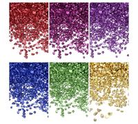 sourcing map Verre écrasé de 26 g pour travaux manuels, 2 à 4 mm, paillettes réfléchissantes pour décoration de vase, décoration en résine, vert/bleu/or/rouge/violet