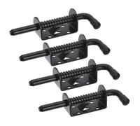 sourcing map Verrou à Barillet, 4 Pièces 10x128mm - Loquet de Porte à Ressort en Acier Au Carbone Électrophorétique, Verrou Coulissant pour Portes de Remorque Armoires Coffres Hayon (Noir)