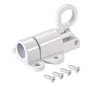 sourcing map Verrou à ressort de porte, en alliage d'aluminium, verrouillage automatique de sécurité pour fenêtre, portail - Blanc