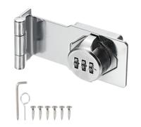 sourcing map Verrou d'armoire sans vec code à combinaison - 90 degrés 12,7 cm - Loquet mécanique à mot de passe rotatif pour armoire de classement de bureau, tiroir, placard, argent