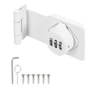 sourcing map Verrou d'armoire sans vec code à combinaison - 90 degrés 12,7 cm - Loquet mécanique à mot de passe rotatif pour armoire de classement de bureau, tiroir, placard, blanc vif