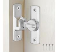 sourcing map Verrou de porte de grange à 90/180 degrés en alliage d'aluminium coulissant avec vis pour armoires de jardin, salle de bain, argenté