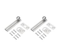 sourcing map Verrou de surface en laiton massif de 7,6 cm, loquet de sécurité dissimulé avec vis, serrure de porte française brossée pour portes encastrées de placard, armoire, argent