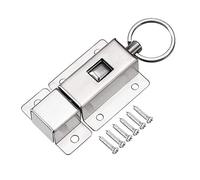 sourcing map Verrou Loquet Bouton Targette Boulon de barillet de porte, verrou coulissant automatique à ressort en acier inoxydable avec vis