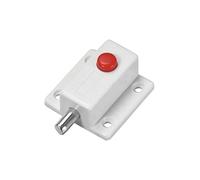 sourcing map Verrou Serrure à pêne de porte, loquet à barillet coulissant en plastique de 2 pouces avec bouton d'interrupteur (blanc)