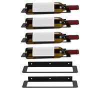 sourcing map Vin Rack Mur Monté, 1 Ensemble Métal Fer Suspendu Vin Bouteille Support, Mur Présentoir Rack pour Standard Vin Bouteilles Maison Cuisine Bar Déco, Noir