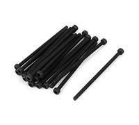 sourcing map 20pcs M2.5x50mm Vis à six pans creux tête hexagonale boulon vis Moletée Alliage d'Acier Noir