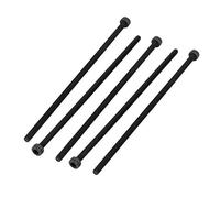 sourcing map 5pcs M3x90mm Vis à Six Pans Creux Tête Hexagonale Boulon Vis Moleté Entièrement Fileté Noir