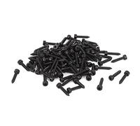 sourcing map Vis autotaraudeuses à tête hexagonale à filetage complet 2 mm x 10 mm noires (paquet de 100)