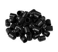 sourcing map Vis Filetage Protecteur 1/2" ID Rond Capuchon Extrémité Noir Tube Caps 50Pcs