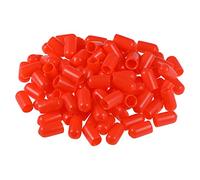 sourcing map Vis Filetage Protecteur 1/4" ID Rond Capuchon Extrémité Rouge Tube Caps 100Pcs