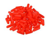 sourcing map Vis Filetage Protecteur 1/8" ID Rond Capuchon Extrémité Rouge Tube Caps 100Pcs