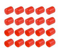 sourcing map Vis Filetage Protecteur 20mm ID Rond Capuchon Extrémité Rouge Tube Caps 20Pcs