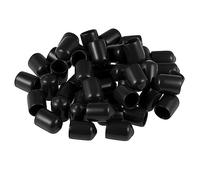 sourcing map Vis Filetage Protecteur 3/8" ID Rond Capuchon Extrémité Noir Tube Caps 50Pcs
