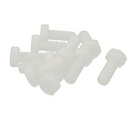 sourcing map Vis HEXAGON M10 x 25 mm PLASTIQUE FILETÉ EN NYLON VIS PACK 10 pièces