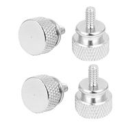 sourcing map Vis Moleté pour Ordinateur PC boîtier entièrement filetée Ton argent 6#-32 4pcs
