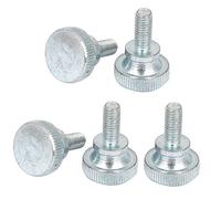 sourcing map Vis Moletée M5x12mm acier au carbone métrique plat moleté vis à oreilles boulons 5 pièces
