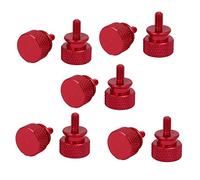 sourcing map Vis moletées Pour Ordinateur PC boîtier en alliage d'aluminium Vin rouge M3x7mm 10pcs