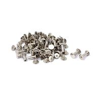 sourcing map Vis Reliure 5x12mm Nickelé Rivet Reliure Posts pour Album 50pcs