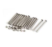 sourcing map Vis Reliure M5x65mm Métal Rivet Reliure Vis Boulons pour Bourse Ceintures Photo Albums 20 Pcs