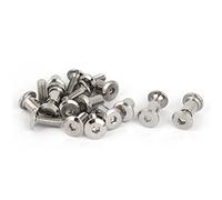 sourcing map Vis Reliure pour 6mm Trou Dia Mâle M6x16mm Rivet Reliure Boulons Attache pour Cuir Ceinture Boucle 10 Ensembles