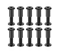 sourcing map Vis Reliure pour 8mm Trou Dia Mâle M6x20mm Rivet Reliure Post Ceinture Boucle Boulon Cuir Attache Acier Carbone Noir 10 Ensembles