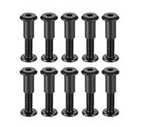 sourcing map Vis Reliure pour 8mm Trou Dia Mâle M6x30mm Rivet Reliure Post Ceinture Boucle Boulon Cuir Attache Acier Carbone Noir 10 Ensembles