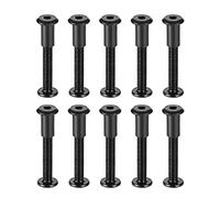 sourcing map Vis Reliure pour 8mm Trou Dia Mâle M6x50mm Rivet Reliure Post Ceinture Boucle Boulon Cuir Attache Acier Carbone Noir 10 Ensembles