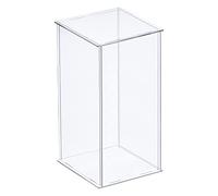 sourcing map Vitrine en plastique acrylique transparent à assembler étanche à la poussière pour objets de collection 11 x 11 x 20,5 cm