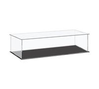sourcing map Vitrine en plastique acrylique transparent - Petite boîte de rangement à assembler - Résistante à la poussière - 41 x 16 x 10,5 cm - Pour objets de collection