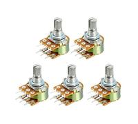 sourcing map WH148 100k Ohm Résistance variable rotatif double Potentiomètre Film Carbone 5pc